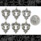 Antiqued Silver Plated Brass Double Cherub Charms - Set of Six - S-C39